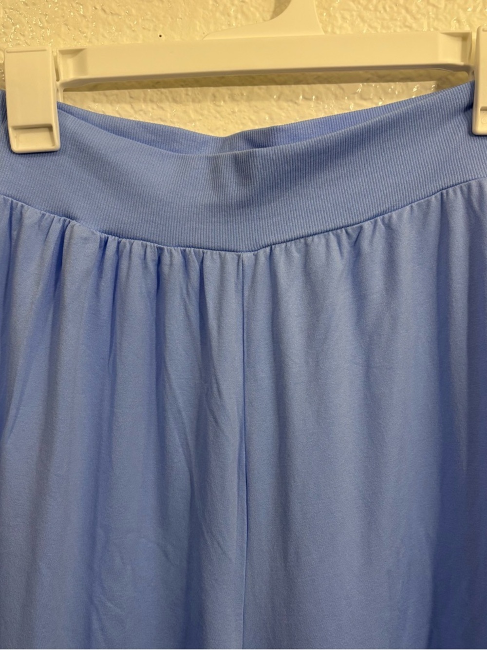 OQQ Wide Leg Stretch Pants Women Large Blue High Waist Flowy Lounge Travel Pants - Picture 3 of 5